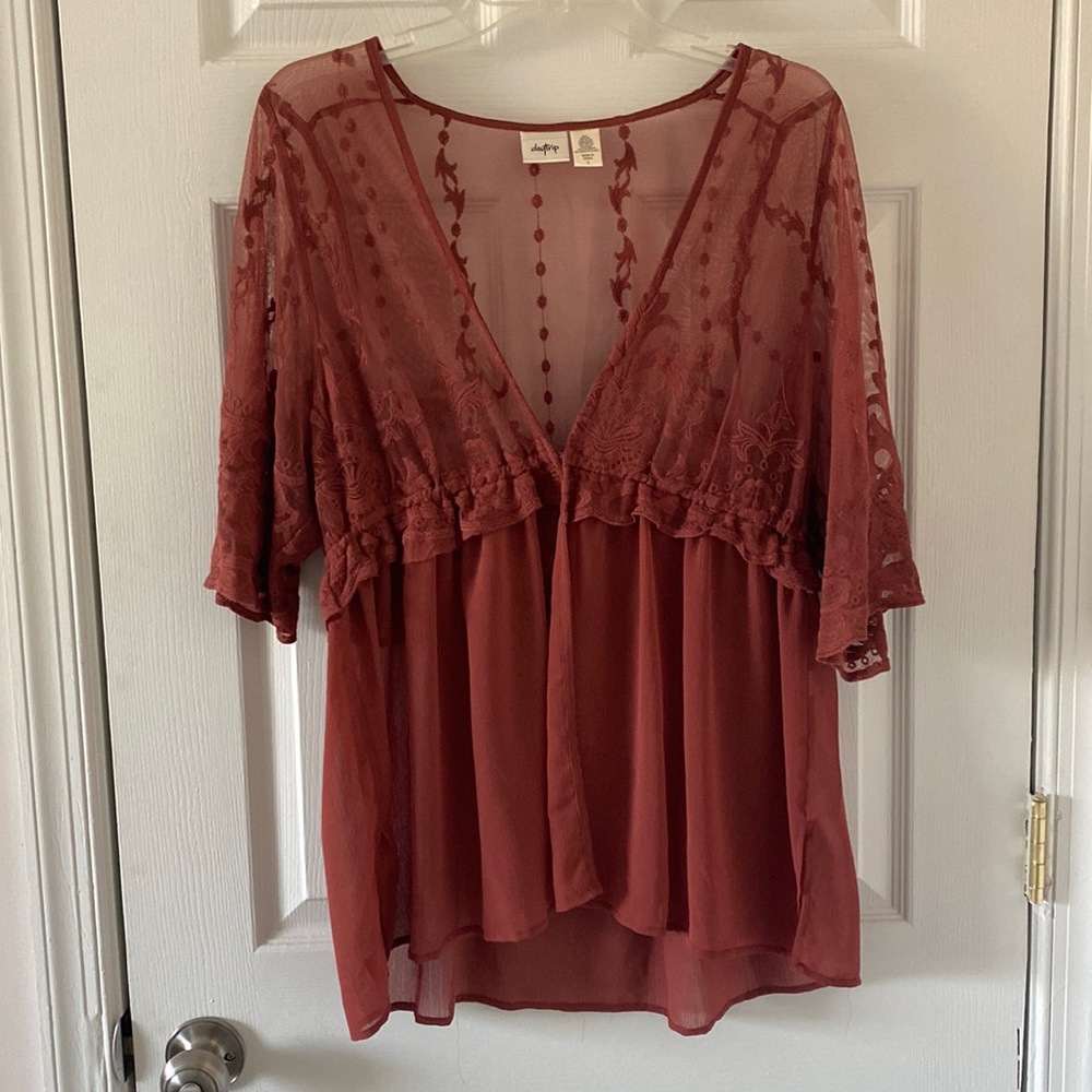 Beautiful terracotta sheer shrug